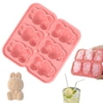 thumbnail image 2 of Ice Cube Mold Silicone Tray Large Silica Gel Six grid rabbit silicone pink, 2 of 9