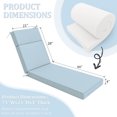 thumbnail image 5 of Snubbull 2 Pack Outdoor Chaise Lounge Cushions, with High-Density Foam, Ties Waterproof & Fade Resistant for Lawn and Pool Lounge Chairs, 72x21x4 inch, Sky Blue, 5 of 6