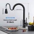 thumbnail image 2 of Kitchen Sink Taps 360° Swivel Kitchen Faucet (Black), 2 of 4