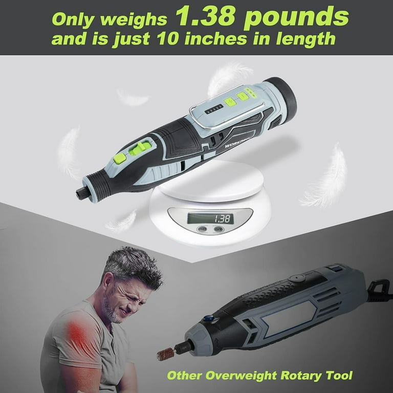 WORKPRO 12V Cordless Rotary Tool Kit, Speeds, Lightweight, 114