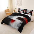 thumbnail image 2 of Homewish Watercolor Gradient Duvet Cover Queen,Geometric Artwork Queen Bedding,Black Red,Black Reversible,3-Piece,1 Duvet Cover and 2 Pillowcases, 2 of 6