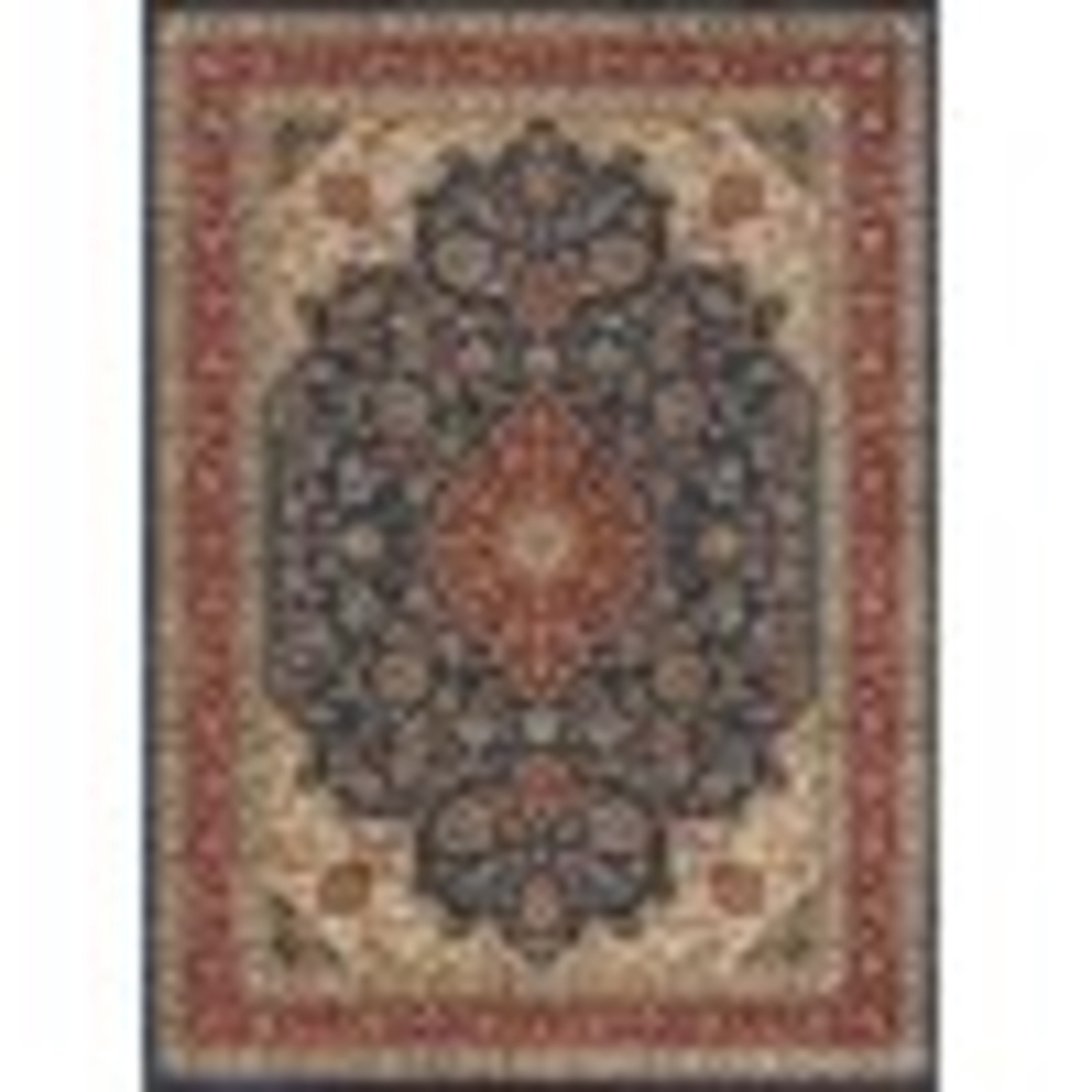 Sensation Transitional 9' x 12' Navy and Beige Polypropylene Indoor Area Rug