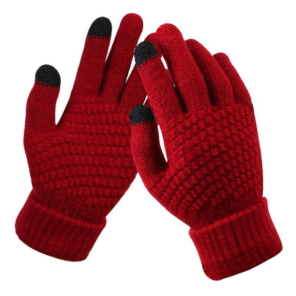 EGNMCR Gloves for Women Anti-Slip Warm Winter Knitting Wrist Gloves Touchscreen Windproof Thermal Gloves on Clearance