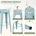 thumbnail image 4 of VINEEGO 30 inches Metal Bar Stools High Backless Stackable Stools Indoor-Outdoor Counter Stools Set of 4 (Blue)), 4 of 7