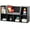 Black, variant on Basicwise Bookshelf with Reading Nook and Storage Bench - 6 Cubbies, 2 Top Shelves, Gray Cushion - Playroom Organization, Toy Storage, Bookcase for Bedroom, Nursery, 44" W x 11" D x 24" H