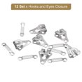 thumbnail image 3 of Uxcell 12Set Iron Sewing Hooks and Eyes Closure Set for Trousers (14x18mm, Silver), 3 of 5