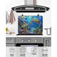 thumbnail image 5 of nqOlkjepod Large Induction Cooktop Protector Mat 28.5"x20.5", Blue Sea Turtle Ocean Stove Top Covers for Electric Stove, Colorful Coral Sea Underwater Stove Burner Cover Mats, Glass Top Stove Cover, 5 of 8
