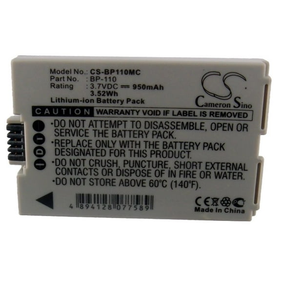 Battery for Canon Legria HF R205 R206 R26 R27 R28 Vixia R20 R200 R21 BP-110 NEW