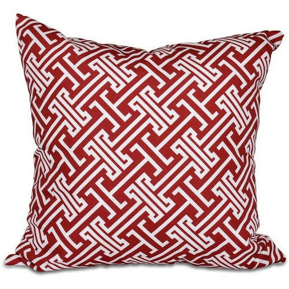 Simply Daisy 16" x 16" Leeward Key Polyester Indoor/Outdoor Pillow, Red (1 count)