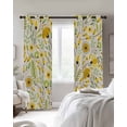 thumbnail image 2 of Abstract Botanical Black Out Curtains 72 Inch Long, Light Blocking Drapes with Black Liner, Vintage Yellow Green Flower Leaf Plant Thermal Blackout Curtains for Bedroom Living Room 52"x72" 2 Panels, 2 of 8