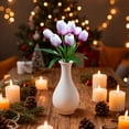 thumbnail image 4 of 1 Pc 9 Heads Tulips Artificial Flowers, 15.8 Inch Real Touch PU Faux Flowers, Fake Tulips Stems for Spring Summer Bouquet Floral Room Table Party Wedding Easter Valentines Day Decorations Purple, 4 of 4