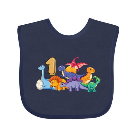 

Inktastic 1st Birthday Dinosaurs Gift Baby Boy or Baby Girl Bib