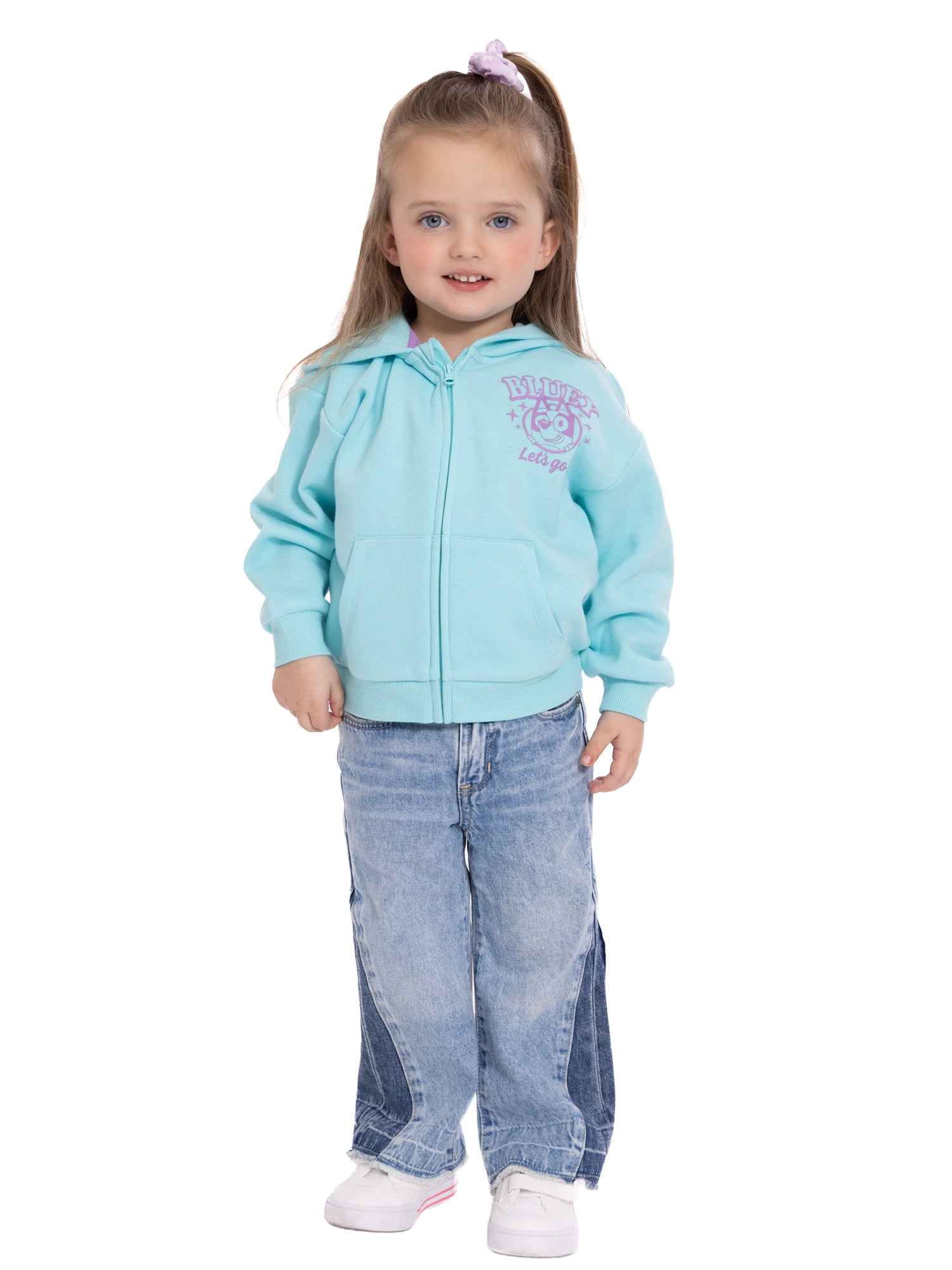Bluey Toddler Girls' Full Zip Graphic Hoodie, Sizes 12M-5T