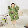 thumbnail image 6 of FORMRS Wearable Blanket Hoodie with Sleeves for Kids Cozy Flannel Sweatshirt, Game Day Footballs, 6 of 7