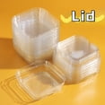 thumbnail image 6 of 20 Pieces Baking Cups with Lids Disposable Ramekins Cupcake Containers Cupcake Liners Tart Pie Tin Pan Holder Square Muffin Containers Flan Molds for Christmas Party Birthday Wedding,White, 6 of 7