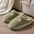 thumbnail image 2 of Xfvqtps Mens and Womens Fuzzy Slippers Fluffy Slippers Solid Color Simplicity Thickened Thick Bottom Non Slip Indoor House Warm Winter Cozy Plush Slippers Green, 2 of 6