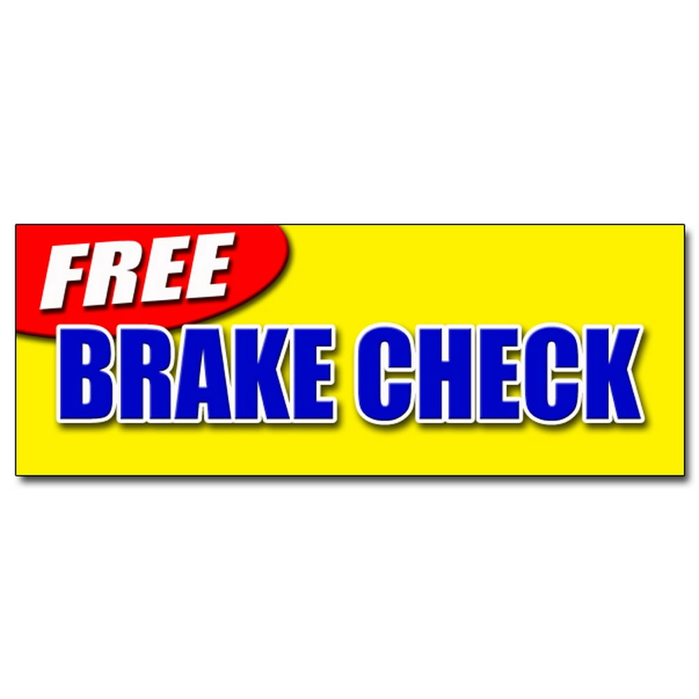 12" FREE BRAKE CHECK DECAL sticker diagnosis repair drum pads pad