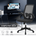 thumbnail image 2 of Magshion Adjustable Computer Desk and Height Rolling Chair with Flip Up Armrest and Monitor Storage Shelf, Black, 2 of 10