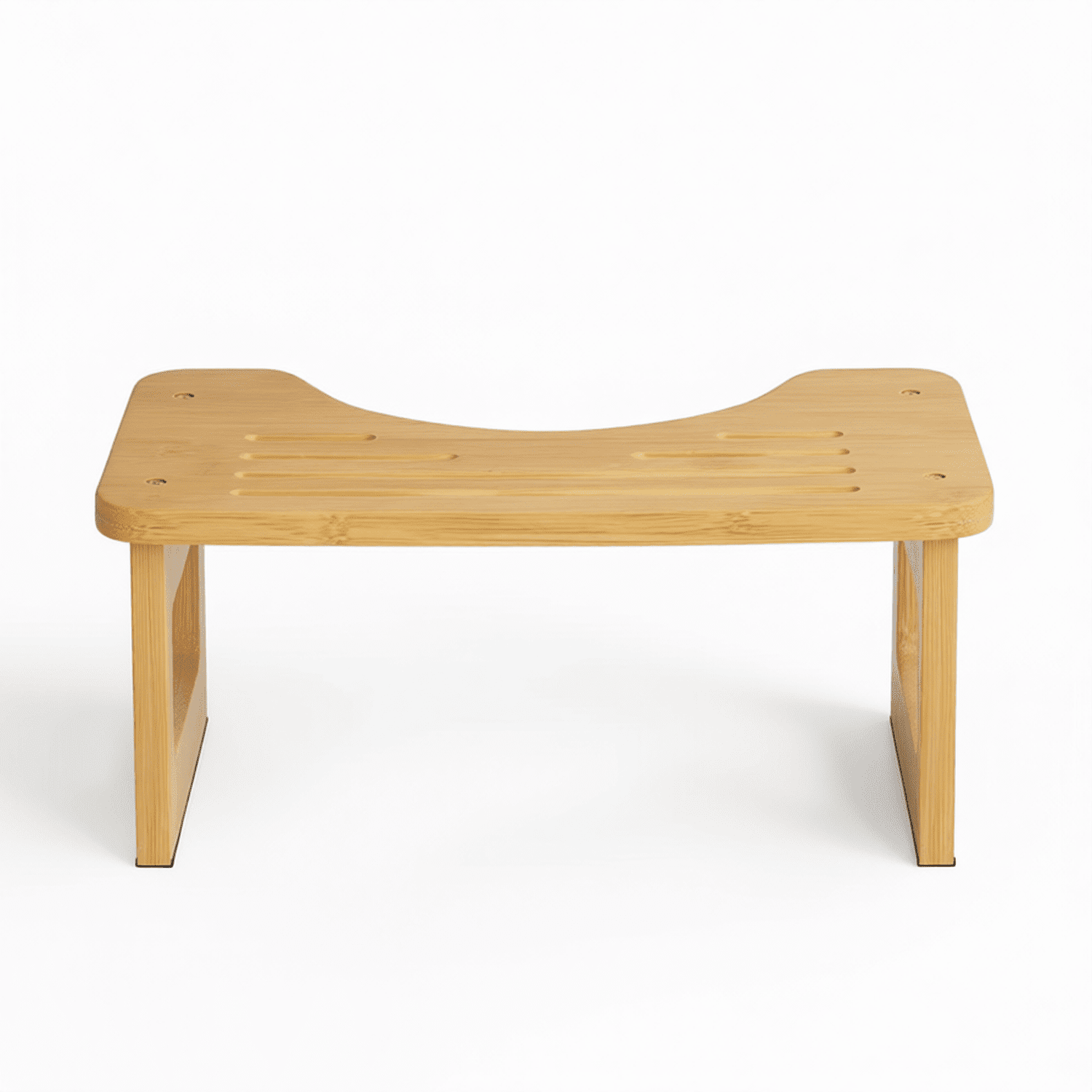 Bamboo Toilet Stool for Adults and Kids, Non-Slip Squat Potty Step Stool for Bathroom, Portable Foot Stool with Reinforced Beam, Easy Assembly, 6.8 Inches