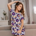 thumbnail image 3 of Disketp record rock Skull star para Camisón Corto de Manga Corta para Mujeres, Camisón Cómodo con Escote Redondo, Bonito y Confortable, 3 of 6