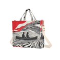 thumbnail image 7 of FORMRS Womens Corduroy Tote Bag Crossbody Shoulder Handbag with Pocket, Black Illusionary Boat, 7 of 7