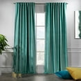 thumbnail image 2 of 3S Brother's Extra Long Solid Luxury Matte Velvet Soft Curtain Powder Blue Single Panel Hanging Back Tap & Rod Pocket Home Décor 5-25 Feet Custom Made Curtains -Made in Turkey Each(52"x192"), 2 of 7