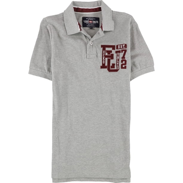 Ecko Unltd. Polo de rugby Eu 72 con pecho izquierdo para hombre, gris, grande