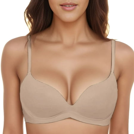 Beige 75AB Women s T Shirt Bra Sports Bras Women with Push Up Padded Running one Shoulder Sports Bra Bralette Bra without Underwire Woman s Sports Bra Seamless Comfortabl