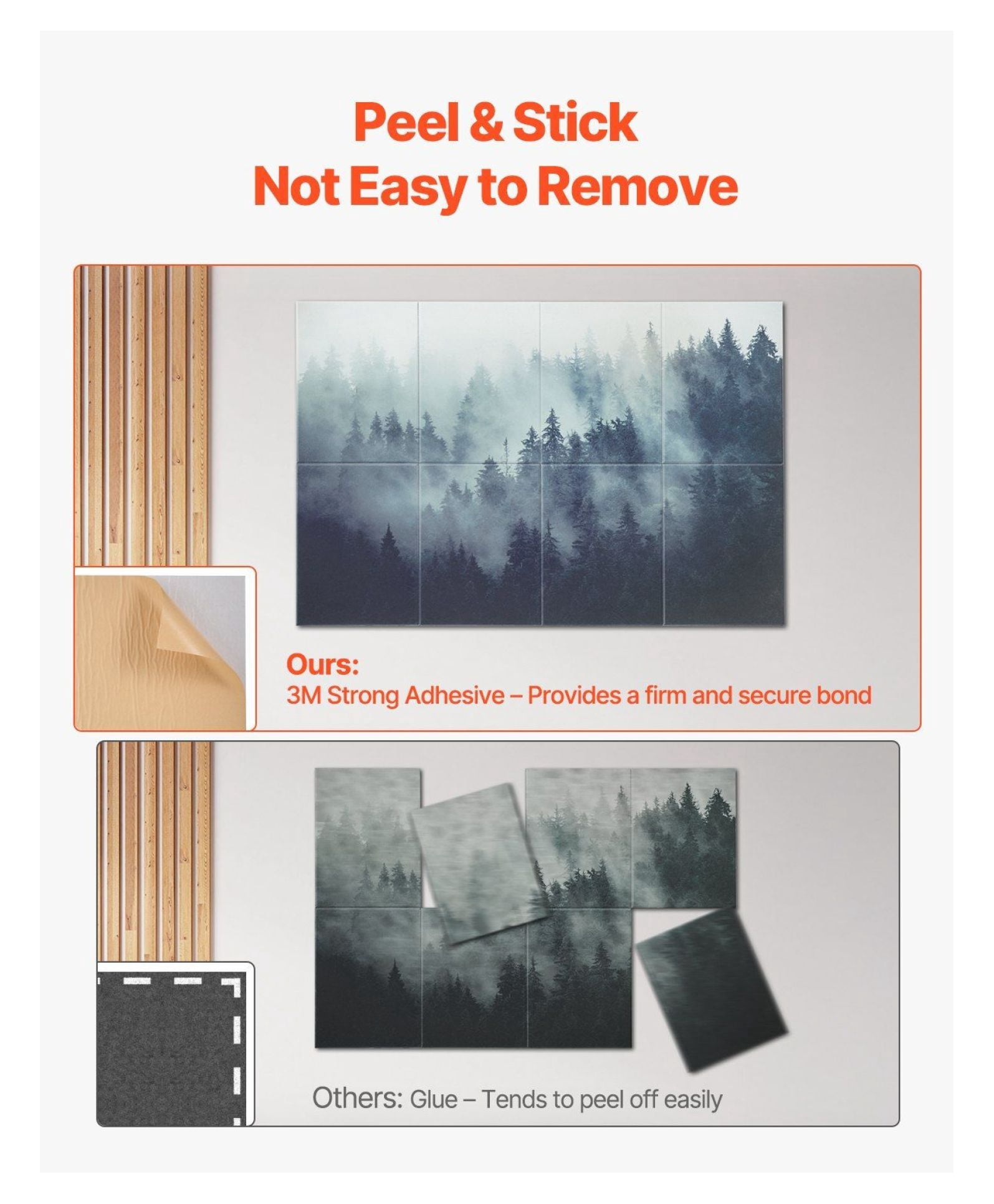 Acoustic Panels 8 Pack, 63x23.62in Soundproof Wall Tiles, Self Adhesive Foam Boards for Home Studio Office