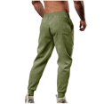 thumbnail image 3 of Fshion Casual Pants for Mens Stretch Waist Plus Size Plicing Drawstring Cuffed Pants Sports Fitness Pants, 3 of 3