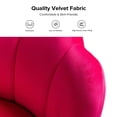 thumbnail image 3 of Velvet Futon Loveseat Sofa, 2-Seater Upholstered Couch with Flower-Shaped Back and Gold Metal Legs, Fushia, 3 of 7