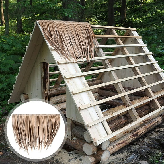 Masteelf Plastic Thatch Roofing Realistic Artificial Grass Roof Thatch Palm Thatch for Tiki Bar Garden Easy to Install Ideal for Mexican Style Thatch Roof Decoration