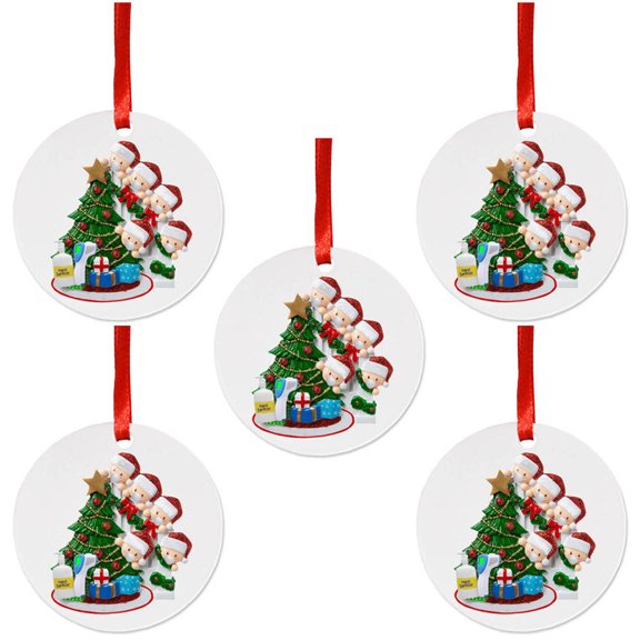 AnuirheiH 5PCS 2022 Christmas Hanging Ornaments Christmas Tree Pendant Lighted Pendant Faceless Santa Claus Pendant