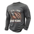 thumbnail image 3 of 250Th Anniversary Usa Shirt Casual Long Sleeve T Shirt Athletic Fit Crew Neck Mens Tees Grey S, 3 of 6
