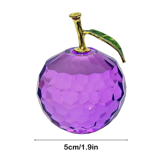 Adornos navideños, manzanas de cristal facetadas, figuras de manzanas de cristal, objetos coleccionables para decoración navideña del hogar.