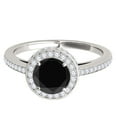 thumbnail image 2 of Mauli Jewels Engagement Rings for Women 1 Carat Halo Black Diamond Engagement Ring 4 prong 14k White Gold, 2 of 7