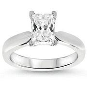 VIRAJ GEMS 3CT Princess Lab Created VVS1,GH 14K White Gold Solitaire Ring Fine Jewelry for Women