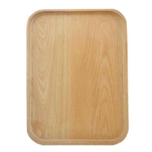 1 bandeja de madera de haya para servir comida, fruta, aperitivos, ensalada o aperitivos. D 25 × 17 cm