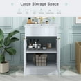thumbnail image 4 of 24 Inch Modern Bathroom Vanity for Small Bathroom, White Storge Cabinet with Ceramic Sink, 4 of 9