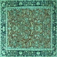 thumbnail image 1 of Ahgly Company Machine Washable Indoor Square Persian Turquoise Blue Traditional Area Rugs, 8' Square, 1 of 4