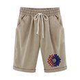 thumbnail image 1 of Pantalones Cortos Casuales para Mujer Día de la Independencia Impreso Elástico de la Cintura, Pantalones Cortos de Verano para Mujeres, 1 of 4