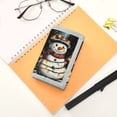 thumbnail image 7 of JIALIOU Nylon Trifold Card Wallet with ID Window Zipper Pocket for Men Women Teen Happy Snowman with Colorful Lights, 7 of 7