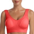 thumbnail image 7 of Blczomt Full Coverage Womens Bras Clearance Under $10 No Underwire Lightly Lined Red 3PC Bralettes Everyday Bras, 7 of 7