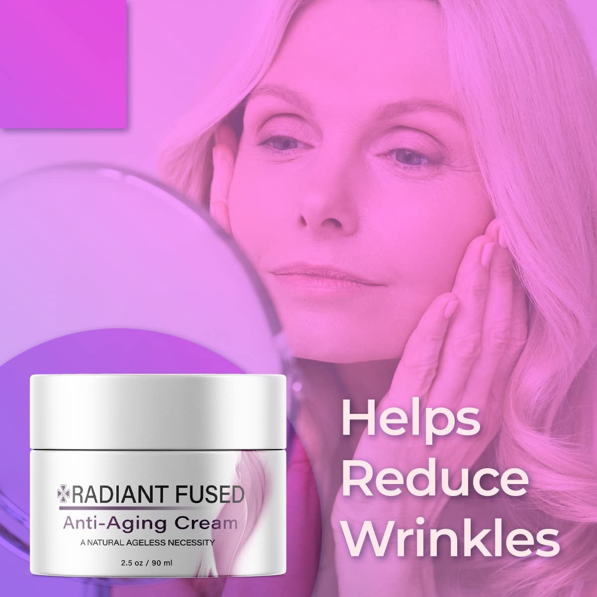 (2 Pack) Radiant Fused - Anti-Aging Moisturizer Face Cream - Ingredients for All Skin Types