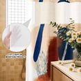 thumbnail image 3 of No Hook Shower Curtain, Navy Blue Burnt Orange Shower Curtains for Bathroom with See Through Top Window, Abstract Contemporary Geometric Waterproof & Washable Bath Curtain Small Stall 36"x78", 3 of 9