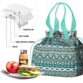 thumbnail image 4 of Boho Bohemia Geometric Line Art Drawstring Lunch Bag Women - Drawstring Lunch Bag Insulated for Work Office - Stain-Resistant Large Lunchbags for Women with Multi-Pockets, 4 of 6