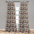 thumbnail image 2 of Botanical Window Curtains, Bird Prints and Spring Blossoming Flowers Garden Vintage Nature Art, Lightweight Decor 2-Panel Set with Rod Pocket, Pair of - 28"x95", Soft Blue and Multicolor, by Ambesonne, 2 of 3