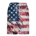 thumbnail image 3 of Chiccall Mens Shorts Independence Day Flag Printed Shorts Elastic Waist Drawstring Summer Beach Swim Trunks with Pockets, 3 of 6