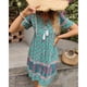 thumbnail image 3 of Vestido de mujer, vestido estampado para mujer, vestido de vacaciones para mujer, vestido estampado de verano de manga corta, construcción resistente, 3 of 5
