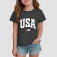 thumbnail image 2 of Gubotare Toddler Girl American Flag Shirt Girls' and Toddler Casual Graphic Short Sleeve T-Shirts (Black,Size 13-14 Years), 2 of 4
